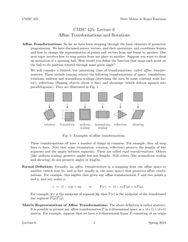 Affine Transformations and Rotations