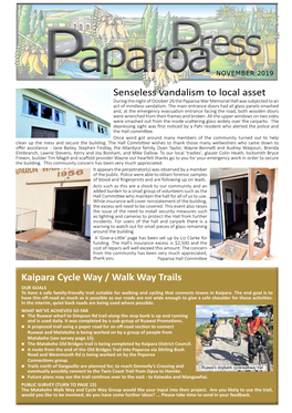 Senseless Vandalism to Local Asset Kaipara Cycle Way / Walk Way Trails