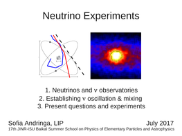 Neutrino Experiments