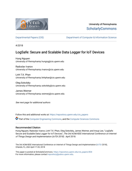 Logsafe: Secure and Scalable Data Logger for Iot Devices