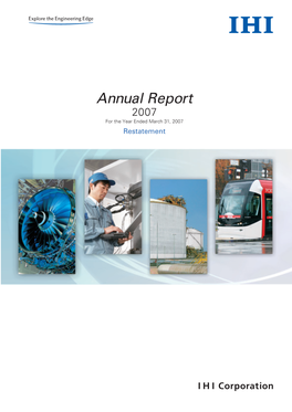 Annual Report 2007 for the Year Ended March 31, 2007 Restatement