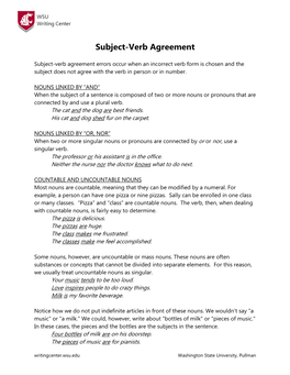 Subject-Verb Agreement