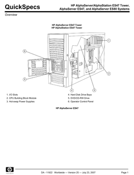 HP Alphaserver/Alphastation ES47 Tower, Alphaserver ES47, And