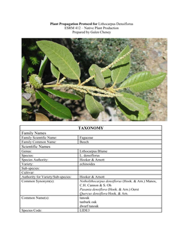 Draft Plant Propagation Protocol