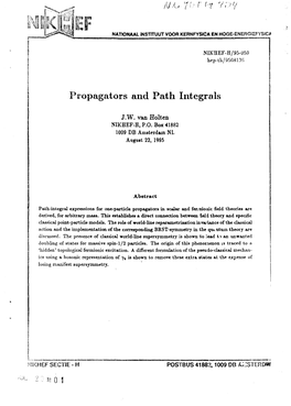 Propagators and Path Integrals