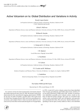 Active Volcanism on Io: Global Distribution and Variations in Activity