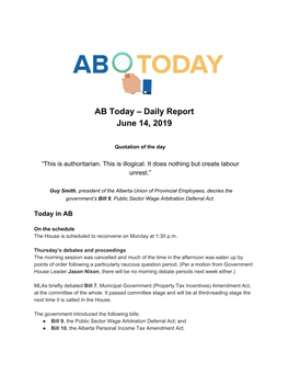 AB Today – Daily Report June 14, 2019
