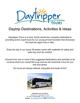 Daytrip Destinations, Activities & Ideas