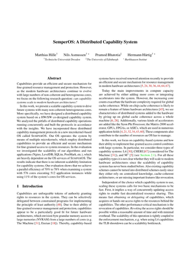 Semperos: a Distributed Capability System