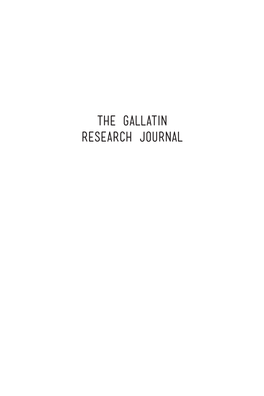 The Gallatin Research Journal