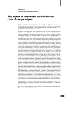 The Impact of Mammoths on Their Biome: Clash of Two Paradigms