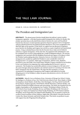 The President and Immigration Law