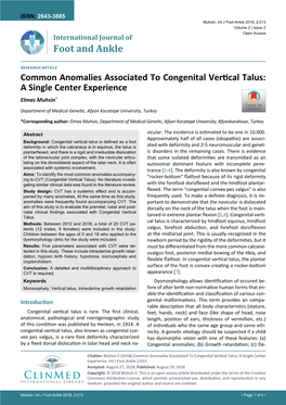 Common Anomalies Associated To