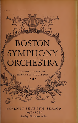 Boston Symphony Orchestra Concert Programs, Season 77, 1957-1958