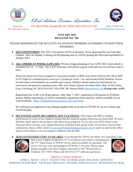 Bulletin 700 January 2021