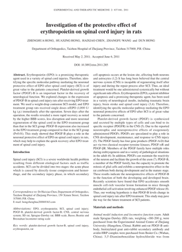 Investigation of the Protective Effect of Erythropoietin on Spinal Cord Injury in Rats