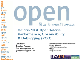 Solaris 10 & Opensolaris Performance, Observability & Debugging