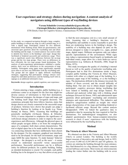 A Content Analysis of Navigators Using Different Types of Wayfinding Devices