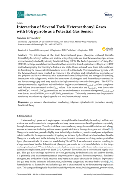 Interaction of Several Toxic Heterocarbonyl Gases with Polypyrrole As a Potential Gas Sensor