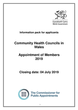 Community Health Councils in Wales Appointment of Members 2019