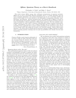 Arxiv:1612.07308V3 [Quant-Ph] 26 Jul 2019 What It Means to Be an Agent Whose Actions Have Con- out How to Test a Theory in the Most Direct Manner