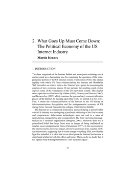 What Goes Up, Must Come Down: the Politics of the U.S. Internet Industry