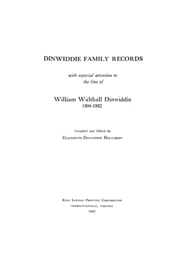 Dinwiddie Family Records