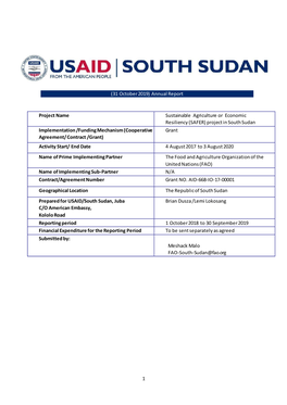 (SAFER) Project in South Sudan