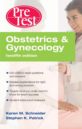 Pretest Obstetrics and Gynecology