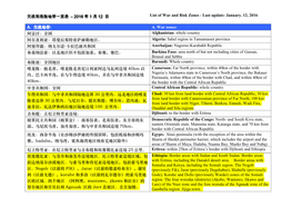 交战和危险地带一览表– 2016 年1 月12 日list of War and Risk Zones