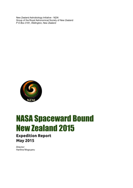 NASA Spaceward Bound New Zealand 2015 Expedition Report May 2015