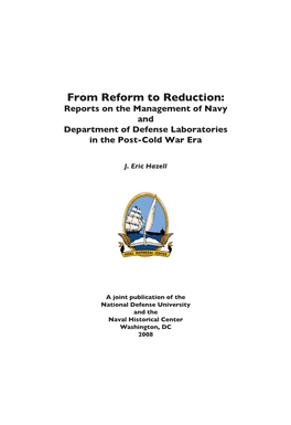 From Reform to Reduction: Reports on the Management of Navy and Department of Defense Laboratories in the Post-Cold War Era