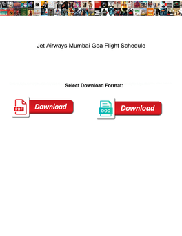 Jet Airways Mumbai Goa Flight Schedule