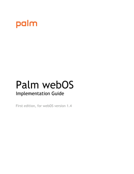 Palm Webos Implementation Guide