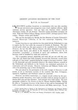 ANCIENT JAVANESE RECORDING of the PAST , ,YOLUMEN Quoddam Javanicum Ex Remotissimo Orbe Cum Aliis Mercibus Huc Per Mercatores An