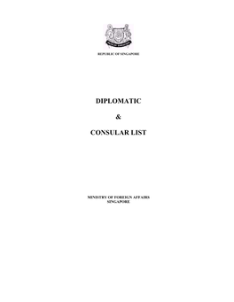 Diplomatic & Consular List