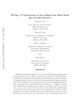 WZ Sge: HST Spectroscopy of the Cooling of the White Dwarf After The