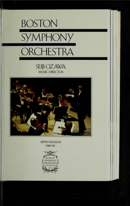 Boston Symphony Orchestra Concert Programs, Season 109, 1989-1990