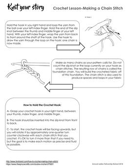 Knit Your Story Crochet Lesson-Making a Chain Stitch