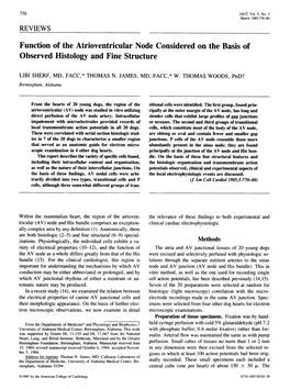 Function of the Atrioventricular Node Considered on the Basis of Observed Histology and Fine Structure