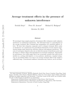 Average Treatment Effects in the Presence of Unknown