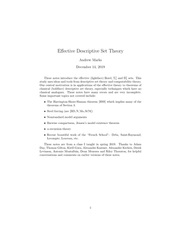 Effective Descriptive Set Theory