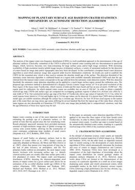 Mapping of Planetary Surface Age Based on Crater Statistics Obtained by an Automatic Detection Algorithm