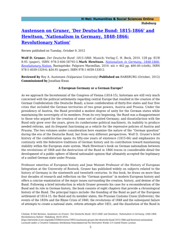 Der Deutsche Bund: 1815-1866' and Hewitson, 'Nationalism in Germany, 1848-1866: Revolutionary Nation'