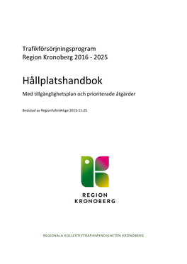 Hållplatshandbok Med Tillgänglighetsplan Och Prioriterade Åtgärder