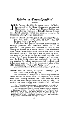 The Inventory for This, the Largest, County in Wales, Just Issued by The