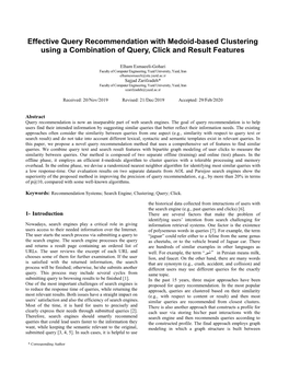 Effective Query Recommendation with Medoid-Based Clustering Using a Combination of Query, Click and Result Features