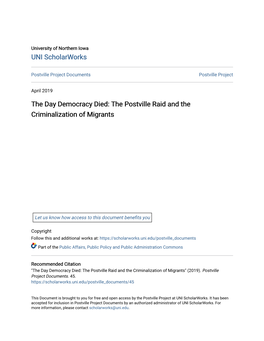 The Postville Raid and the Criminalization of Migrants