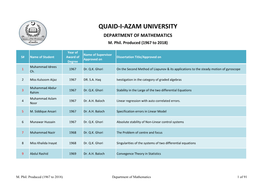 Quaid-I-Azam University Department of Mathematics M