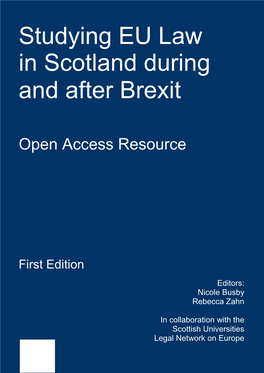 Studying EU Law in Scotland During and After Brexit